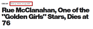 Illustration for article titled No, Rue McClanahan From The Golden Girls Did Not Die This Week